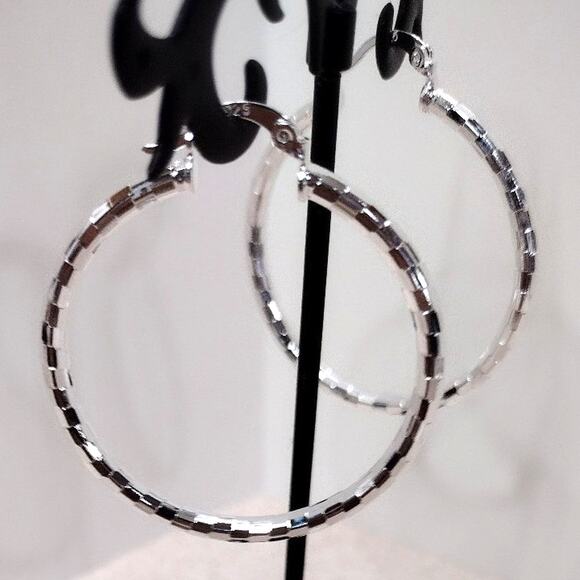 925 Sterling Silver Hoop Earrings 2\